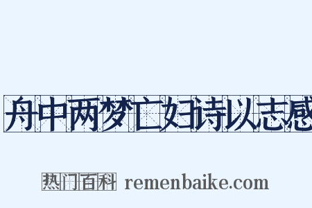 舟中两梦亡妇诗以志感是什么意思的图片